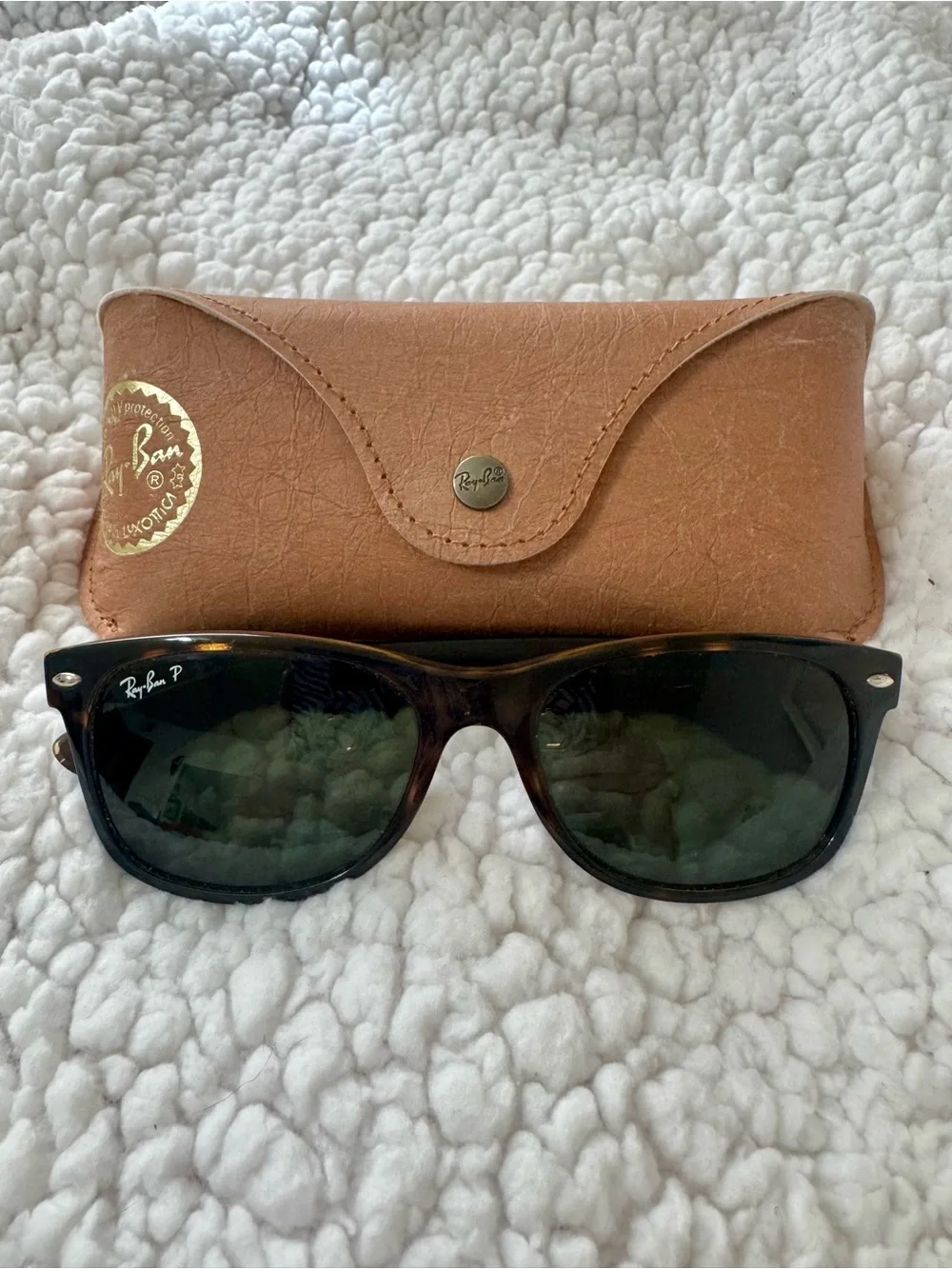 Ray-Ban Polarized Tortoiseshell Frame Sunglasses